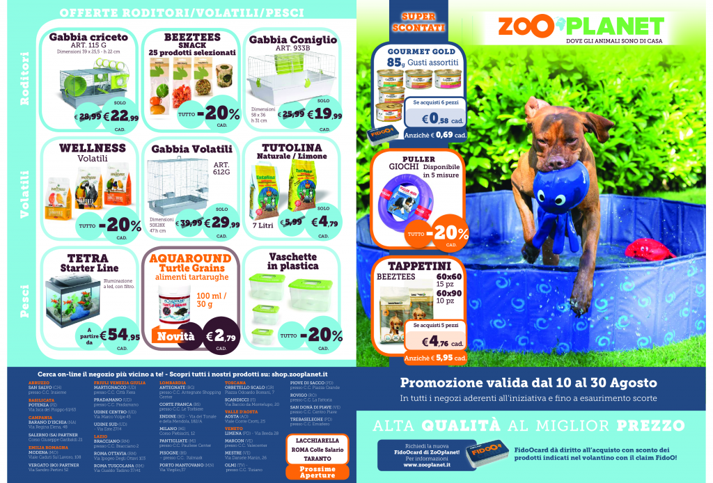 Volantino Zooplanet Agosto 2020
